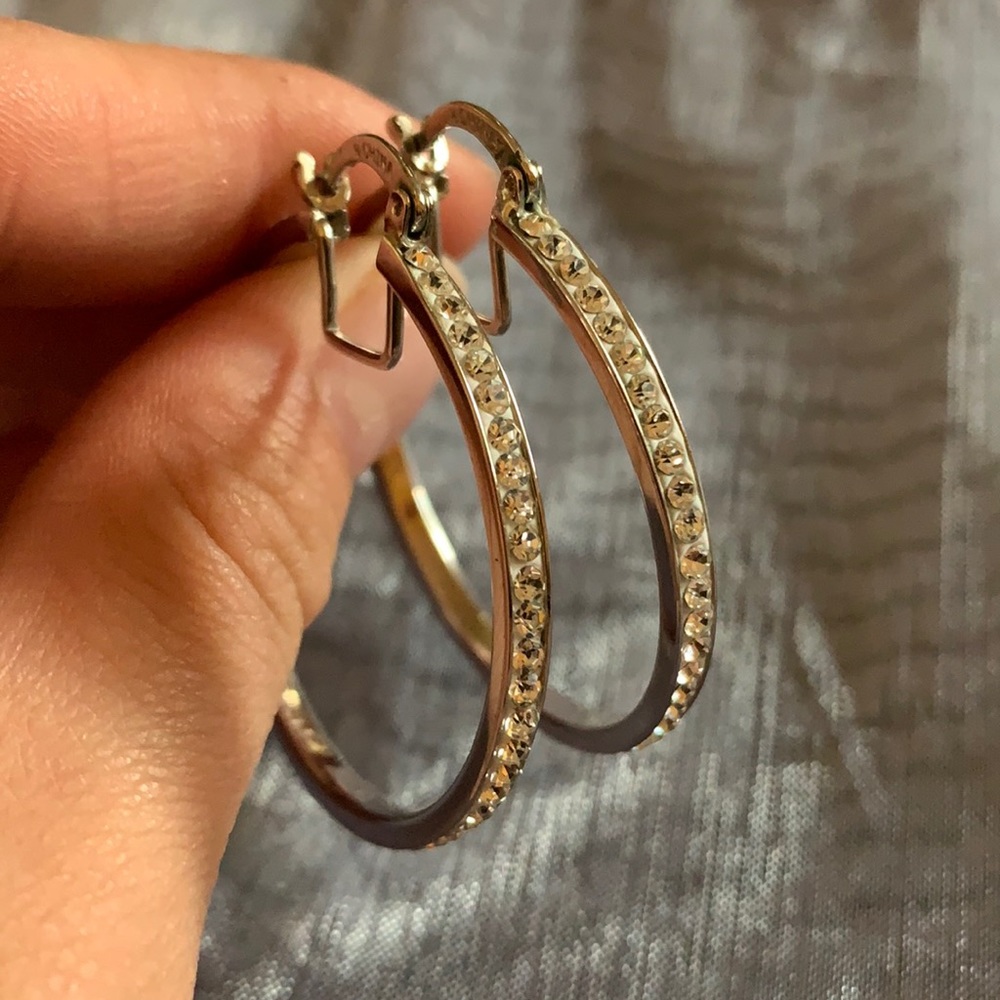 Silver sparkle earrings